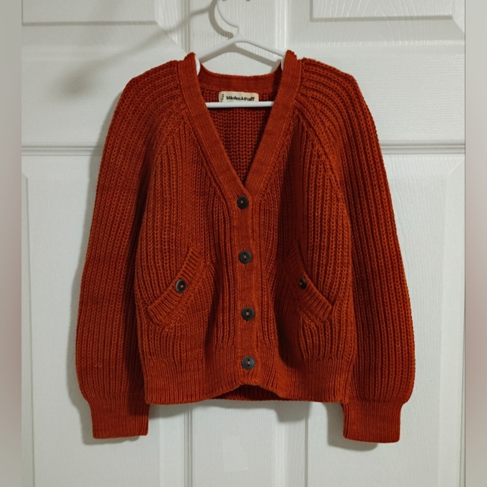 Misha & Puff Girls Marmalade Fisherman Cardigan 100% Pima Cotton 4Y